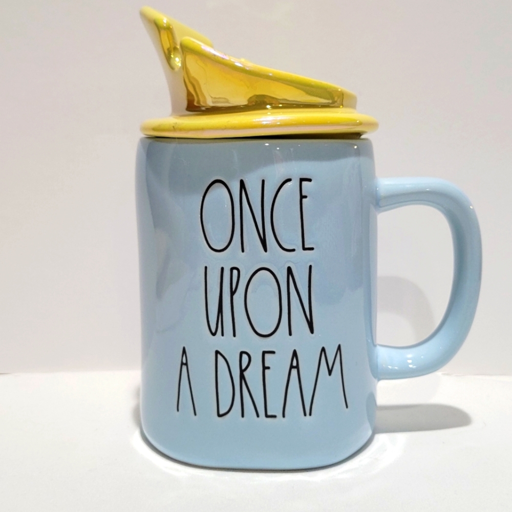 Rae Dunn Disney Princess Once Upon a dream double-sided blue mug crown topper